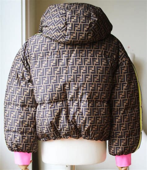 fendi reversible printed quilted shell down bomber jacket|Down jacket .